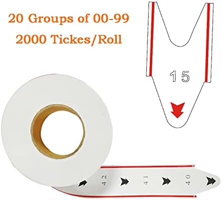 Stroj za dodjelu karata za dodjelu karata s brojem sustava s brojem i 1 traka za kotrljanje reda 1 2 znamenke 2000 ulaznica