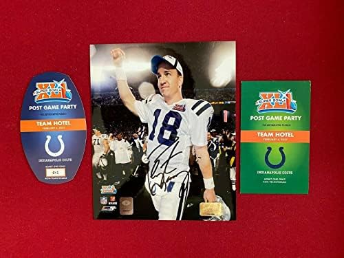 Peyton Manning, Autografirani 8x10 fotografija w/sb xli party prolazi - autogramirane NFL fotografije