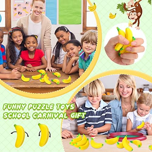 100 PCS Banana Stress igračke Rastemljive banane Squishy Fidget igračke Realistične rastezljive igračke u obliku banane PE