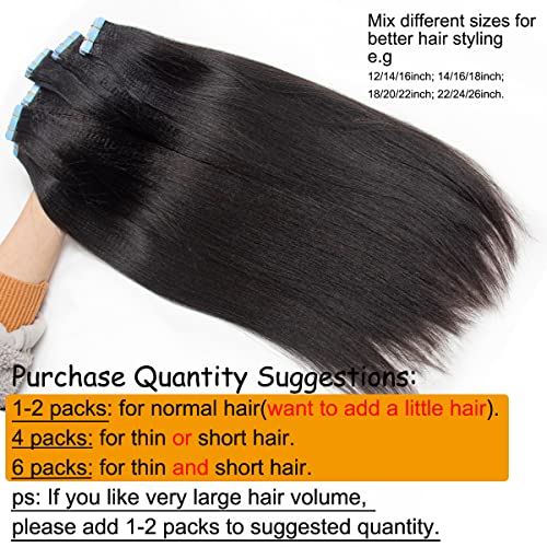 Traka za produženje kose 18 inča prava ljudska kosa za crne žene prirodna plava jaka ravna Brazilska kosa s kutikulom bešavna