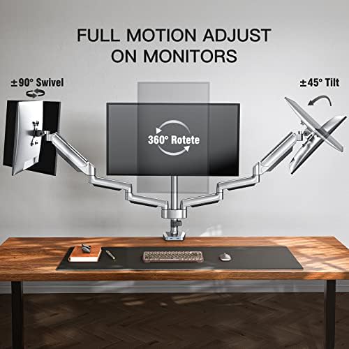 Ergear trostruki monitor stalak za stol, 3 nosač monitora s plinskim proljetnim podesivim monitorom odgovaraju tri zaslona