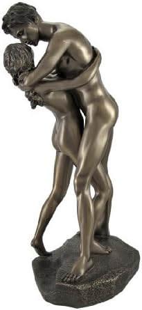 Veronese Design brončane gole ljubavnike u strastvenom zagrljaju dijeleći kis kip
