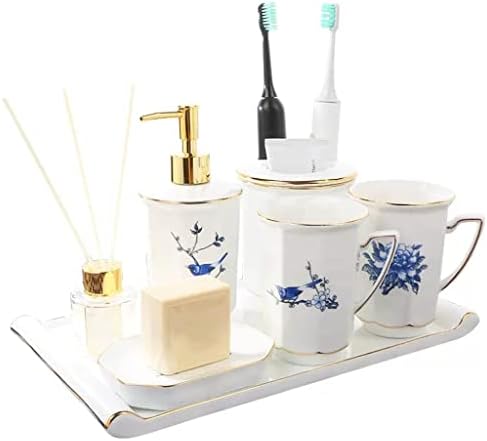Dozatori Kineski keramički kupaonski set šalica za ispiranje usta držač četkice za zube toaletne potrepštine novi poklon