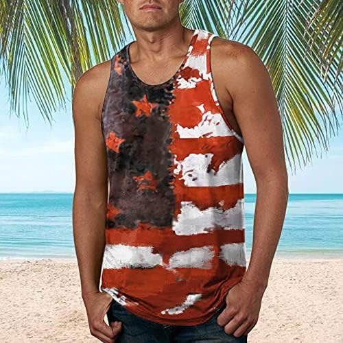 Vrati bez rukava O zastava povremena proljetna plaža muškarci bluz tenk tiskane majice za ljetnu mušku mušku zastavu