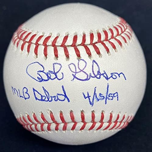 Bob Gibson MLB debi 15.4.59. Potpisani bejzbol JSA kardinali - Autografirani bejzbol