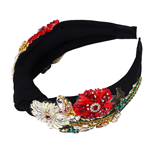 + Traka za glavu od rhinestona za žene, spektakularni kristalni turban, ručno izrađena traka za kosu, cvijet od perli, obruč