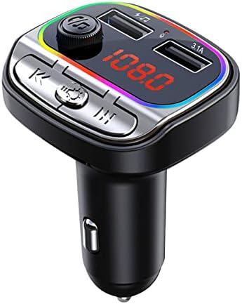 Car Bluetooth adapter, bežični FM radio odašiljač, Wireless Bluetooth 5.0, MP3 glazbeni uređaj, 7 boja LED pozadinskog osvjetljenja