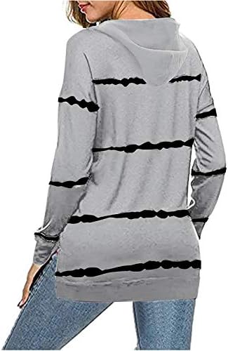 Twingheir za žene trendi skosni vrhovi dugih kapuljača s dugim rukavima padaju vrhovi labave majice bluze vrhovi pulover