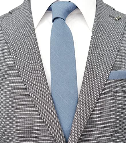 Muške uske kravate od 2,5 inča, Mješavina pamuka i lana, jednobojne kravate