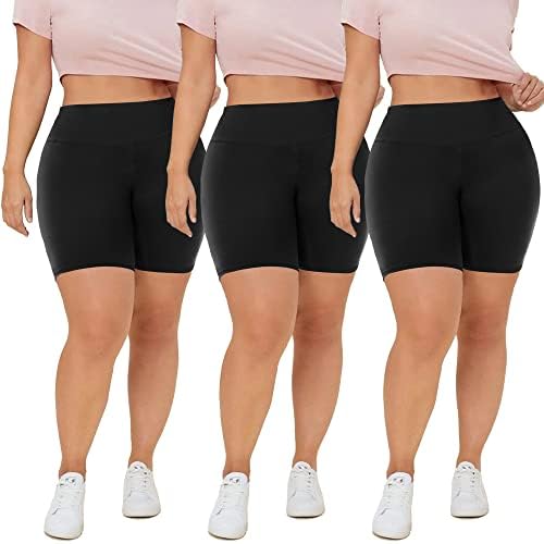 2 3 pakiranja Plus size 8 biciklističke kratke hlače za žene-crne Trudničke joga kratke hlače visokog struka