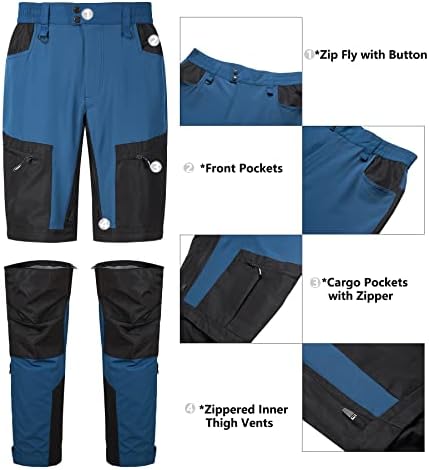Gradske i terenske muške kabrioletne planinarske hlače rastezljive radne teretne hlače koje se brzo suše za ribolov, kampiranje,