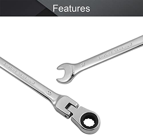 UtoolMart Flex-glava kombinirana ključ za kombinaciju 10 mm otvorena za završetak kombiniranog ključa, metrike, metrike,