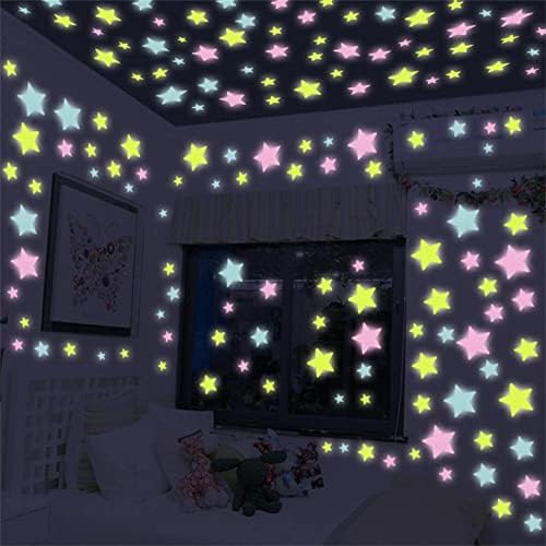 50 kom šarene svijetle u mraku sjajne zvijezde fluorescentne srebrne plastične zidne zidne naljepnice zidne zidne naljepnice