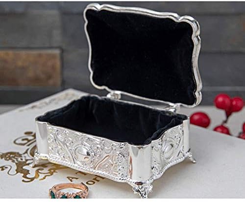 Kutija za nakit od nehrđajućeg čelika kreativna Retro Škrinja za nakit od legure cinka srebrna mala kutija za pohranu nakita