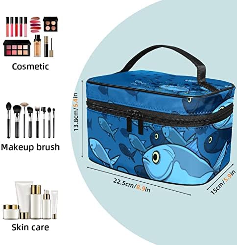 Ribe plava putopisna torba za šminku za žene kozmetičke futrole organizatora toaletne torba za torba za skladištenje