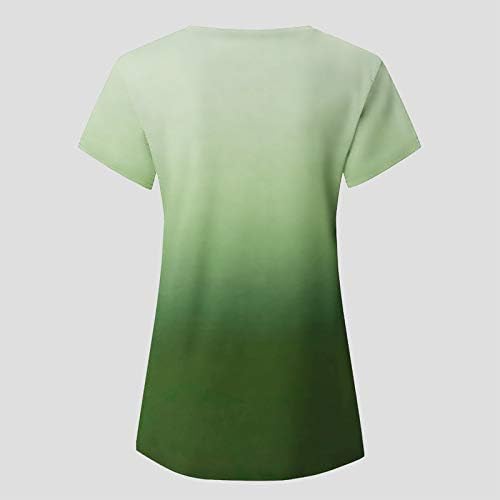 Ženska ležerna ljetna majica V vrata kratki rukav gradijent Loose Fit bluza Bluza 2023 modne košulje