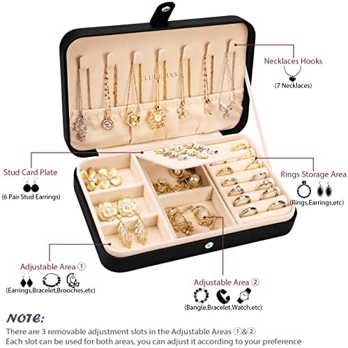 Cludemas Organizator kutije za kutiju za nakit za žene, PU Kože Male kutije za odlaganje nakita, prijenosni držač nakita