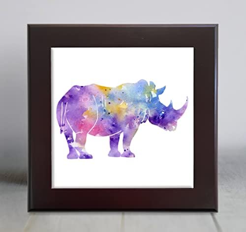 Pastelni nosorog apstraktne akvarelne umjetničke ukrasne pločice