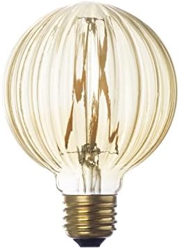 Brooklyn Bulb Co. Fasetirana LED globus svjetiljka, okrugla Edison Svjetiljka 925, topli bijeli sjaj, 4 vata Podesiva svjetlina,