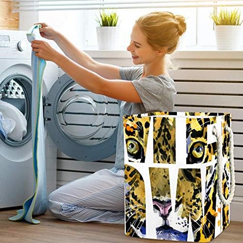 Heterogeni Leopard akvarel uzorak 300nd Oksford PVC vodootporna košara za odjeću velika košara za rublje za deke igračke