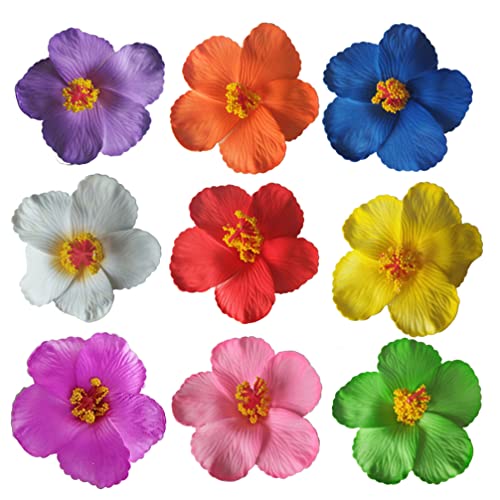 9pcs hibiscus hibiscus cvjetovi za kosu havajski cvjetni isječak za kosu crveni cvjetni kosa isječak cvijet kosa kopče za