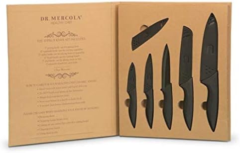 Set crnih keramičkih noževa. 5-dijelni set s koricama