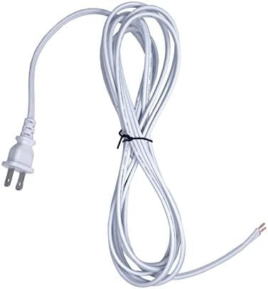 Zamjenski kabel za napajanje kabela za lampu, žica od 18 mjerača električna energija 12 ft, produžni kabel 2 zupčanika, polarizirani