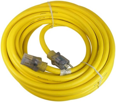 Prime Wire & Cable Prime LT511930 Ultra teška kabel SJTOW s indikatorskim svjetlom, 10 AWG, 15 A, 125 V, 50 ft L, 1, žuta