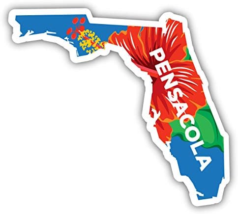 Pensacola Florida suvenir oblik hibicus dizajn vinilne naljepnice naljepnice