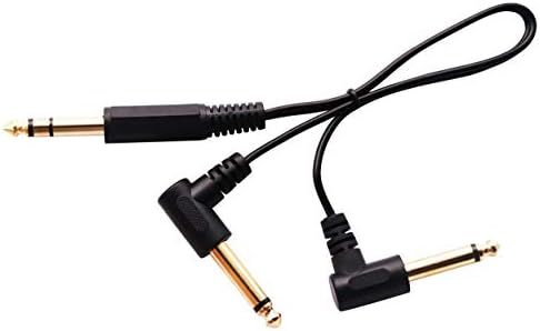 zdycgtime 6,35 mm do 2 * 6,35 audio y razdjelnik kabela, zlatni pozlaćeni 90 stupnjeva 1/4 inča 6,35 mm muški TRS stereo