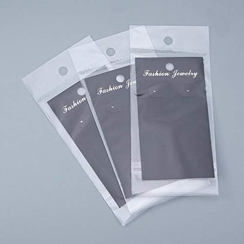 Pakiranje od 200 crnih pravokutnih kartica za prikaz nakita s naušnicama i prozirnih vrećica za samozaptivanje - Uradi Sam