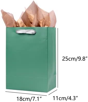 Ysmile Premium poklon vrećica s butičnim papirnatim vrećicama s ručicom srednje 9,8 inča - zelena
