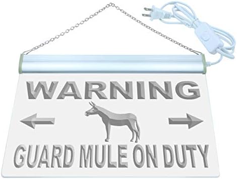 Advpro upozorenje garde mule dežurne neonske potpise crvena 16 x 12 inča ST4S43-M764-R