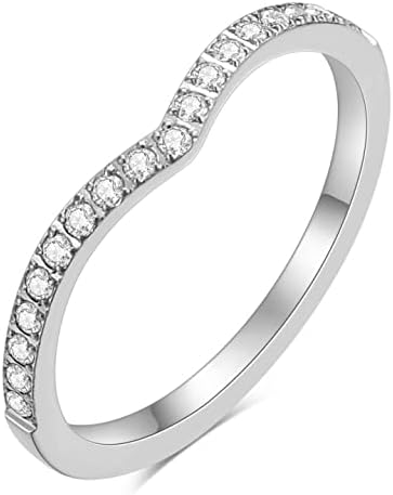 Zašiljeni klasični jednostavni prsten obećanja, zaručnički prsten od nehrđajućeg čelika za žene iz SAD-a