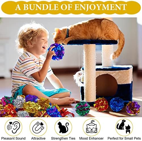 104 kom igračke za mačje kuglice 1,69 inča Milar mačje kuglice interaktivne lagane šarene igračke za kućne ljubimce mekane