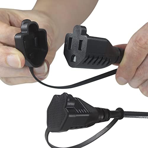 Kuncan 4 -Outlet Power Spaitter kabel - 3 zupčanika od 1 do 4 načina muškog do ženskog adaptera za više utikača, 1,5ft 16AWG