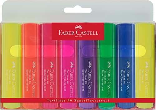 Faber -Castell Fluorescentni set highlighter - 8 olovki za dlijetoće u raznim neonskim bojama