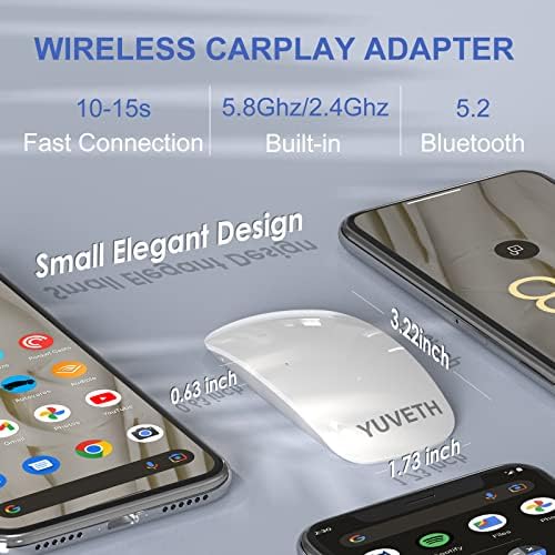Yuveth Wireless Android Auto adapter 2023 najnovija verzija, bežična A2A dongle za OEM Wired AA Car Model 2017-2023, Plug