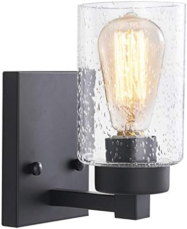 1-lagana Industrijska kupaonska taština Crna Zidna svjetiljka na seoskoj kući prozirne staklene svjetiljke Vintage Edison