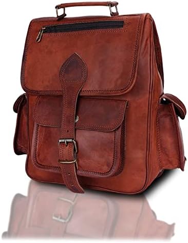 Vintage smeđa kožna ruksačka ruksaka za putnički ured Laptop Tablet torba za muškarce za muškarce Messenger torba od kalani