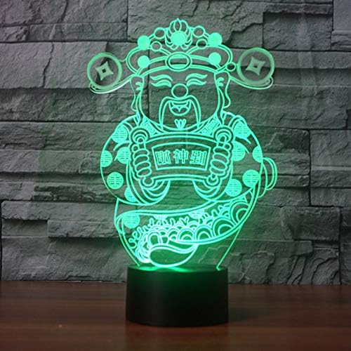 1 kreativno noćno svjetlo šareno 3 kineski bog bogatstva u obliku stolne svjetiljke za dječje darove za uređenje doma
