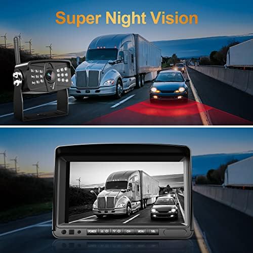 RV sigurnosna kamera bežična HD 1080p sa 7 inčnim DVR monitorom Forrvs, kamperi, prikolice, adapter za kamione za brazde,