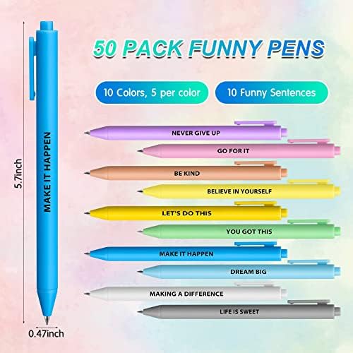 50 kom kemijske olovke smiješne olovke šarene demotivacijske olovke s tužnim citatima olovka smiješni poklon s gaggedom,