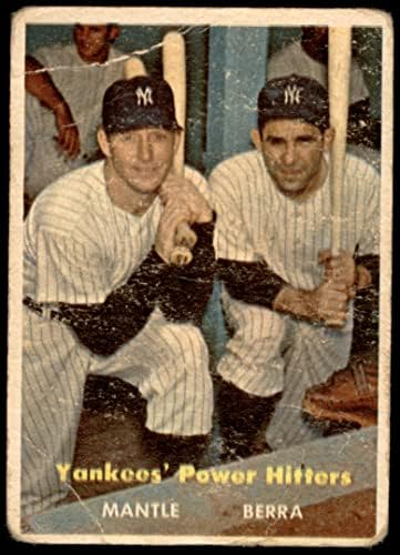 1957. Topps 407 Yankeesovi napajači Mickey Mantle/Yogi Berra New York Yankees siromašni Yankees