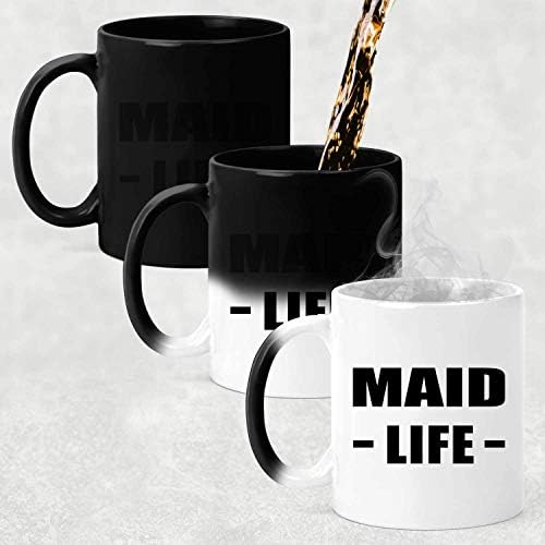 DesignSify Maid Life, 11oz u boji Promjena krigle osjetljive magične ručke čajne čajnice, pokloni za rođendansku obljetnicu
