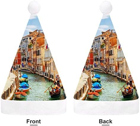 Božićni šešir venecijanske vode Uniseks šešir Djeda Mraza za odrasle udobna klasična božićna kapa za božićnu zabavu
