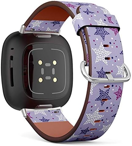 Q -Beans Zamjenski kožni satni trak, kompatibilan s Fitbit Versa 3/4 i Fitbit Sense/Sense 2 - Tekstura na blagdanskoj Violet
