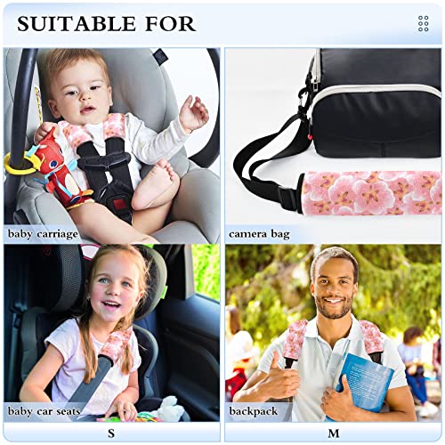 Ružičasta breskva cvjeta tekstura autosjedalica za sjedalo za bebe za djecu 2 PCS kaiševi za auto sjedalo jastučići za jastučiće