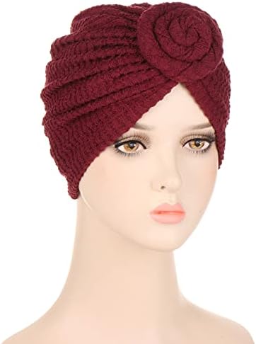 Turban šešir za žene klasične jednobojne kape s uvijenim čvorom traka za glavu mekana udobna modna kapa za omatanje kape