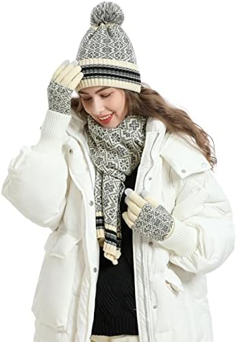 Zimska kaputa za zaštitu od vrata topli šal i rukavice zaslona osjetljivih na dodir postavljene za žene i muškarce, 3 u 1